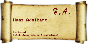 Haaz Adalbert névjegykártya